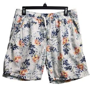 Denim & Flower Floral‎ Print Swim Trunks Casual Beach Shorts Size M
